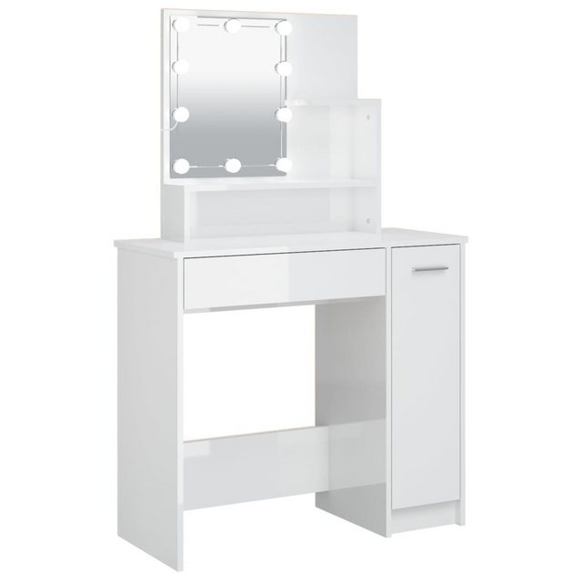 Bild von vidaXL Schminktisch mit LED Hochglanz-Weiß 86,5x35x136 cm