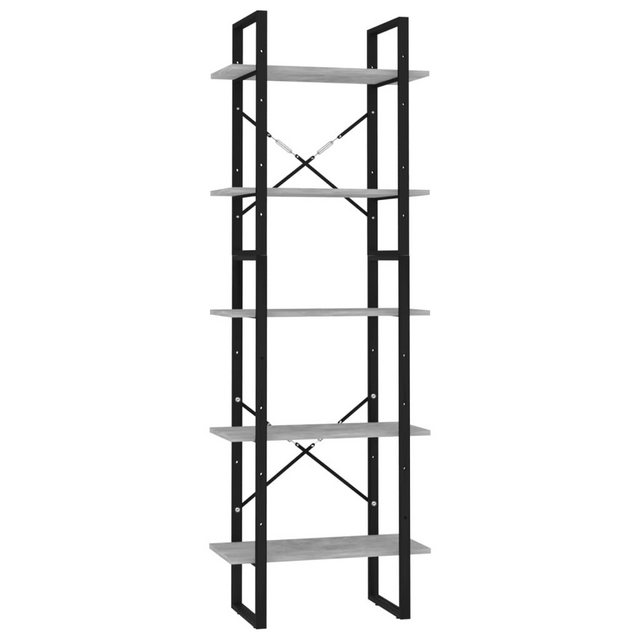 Bild von VidaXL Bücherregal 5 Fächer Betongrau 60x30x175 cm Holzwerkstoff