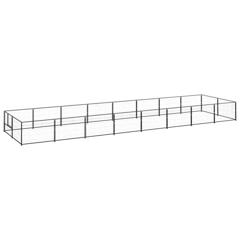 Bild von vidaXL Hundezwinger Schwarz 16m² Stahl Hundehaus Hundekäfig Hundehütte Käfig