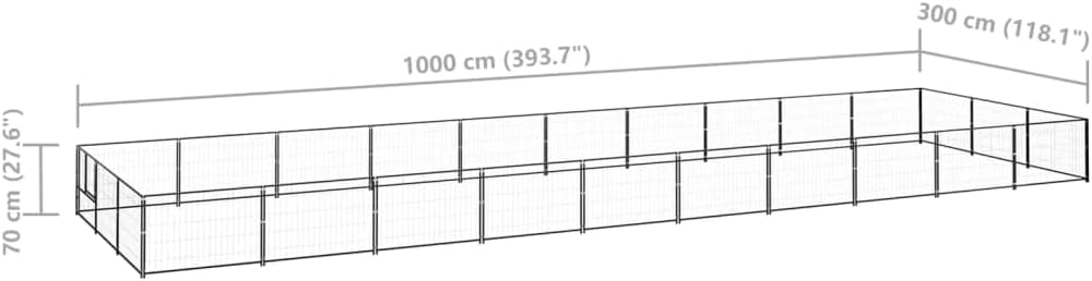 Bild von vidaXL Hundezwinger Silbern 50m² Stahl Hundehütte Hundehaus Käfig Hundekäfig