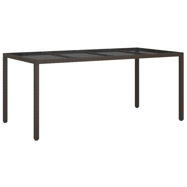Bild von Gartentisch Braun 190x90x75 cm Gehärtetes Glas und Poly Rattan Vidaxl