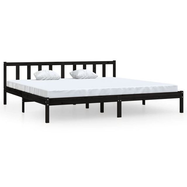 Bild von vidaXL Massivholzbett Schwarz Kiefer 200x200 cm923566
