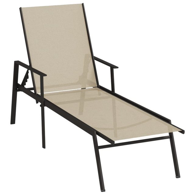Bild von vidaXL Gartenliege Sonnenliege Stahl und Textilene Creme, 1 St.