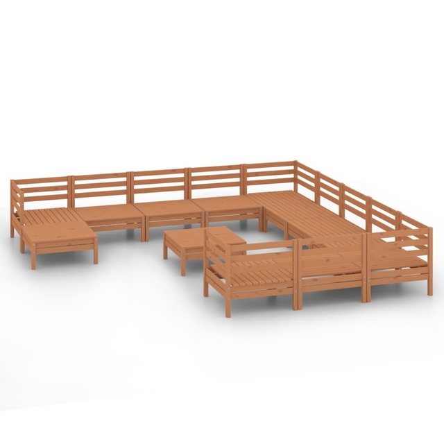 Bild von vidaXL 13-tlg Garten-Lounge-Set Honigbraun Massivholz Kiefer Modell 11