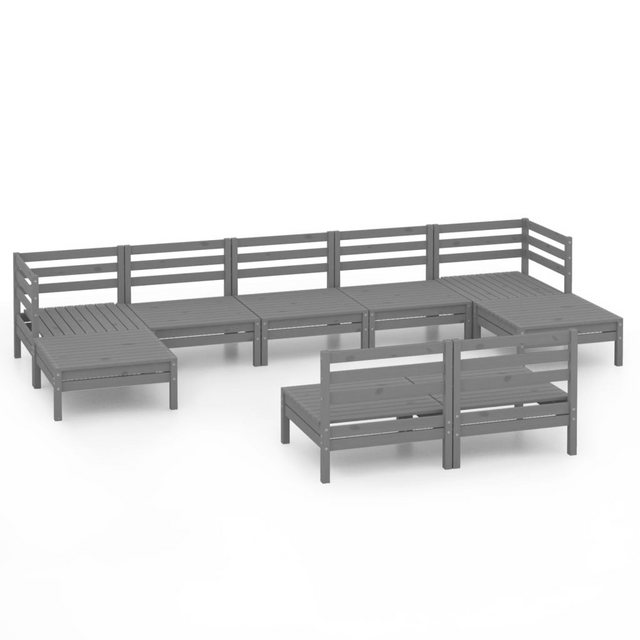 Bild von vidaXL 9-tlg Garten-Lounge-Set Grau Massivholz Kiefer Modell 3