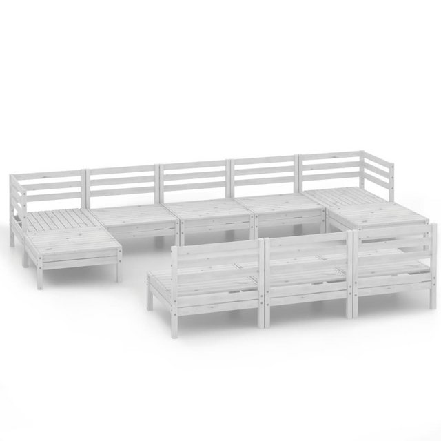 Bild von vidaXL 10-tlg Garten-Lounge-Set Weiß Kiefer Massivholz Modell 13