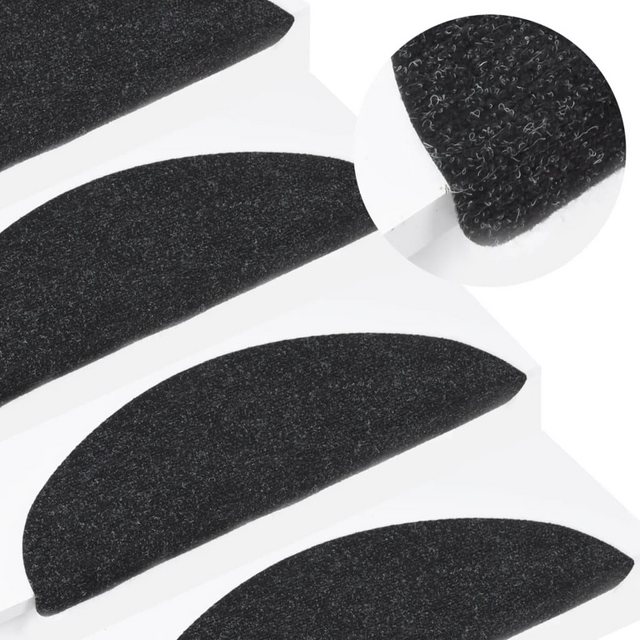 Bild von vidaXL Stufenmatte Stufenmatten Selbstklebend 15 Stk 56x20 cm Anthrazit, Höhe: 3 mm