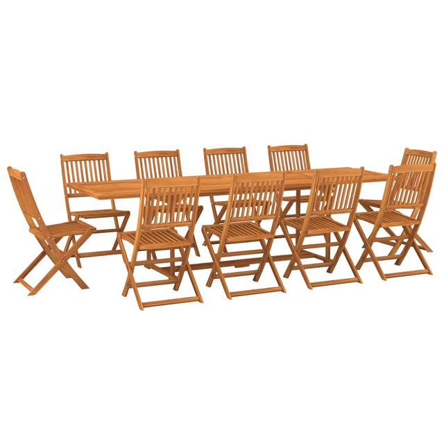Bild von vidaXL Garten-Essgruppe 11-tlg. Garten-Essgruppe 280x90x75 cm Massivholz Akazie, (10-tlg)