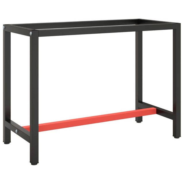Bild von vidaXL Tischbein Werkbankgestell Mattschwarz und Mattrot 110x50x79 cm Metall