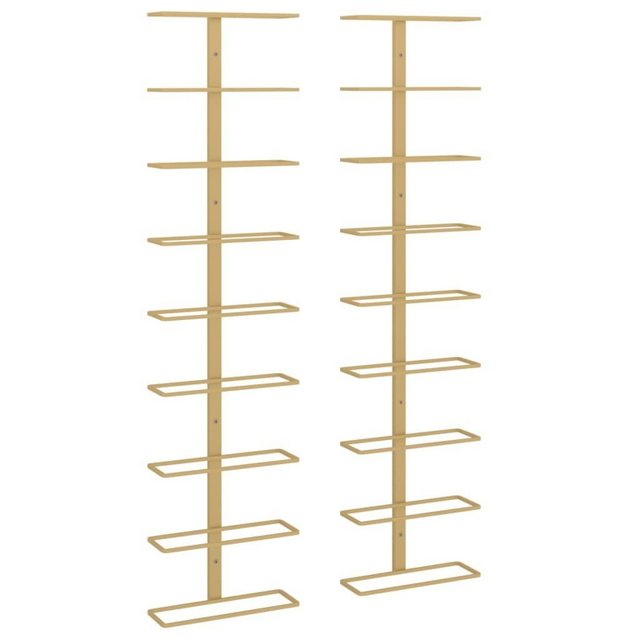 Bild von vidaXL Weinregal Wand-Weinregale für 9 Flaschen 2 Stk Golden Eisen