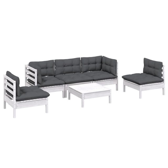 Bild von vidaXL Gartenlounge-Set 6-tlg. Garten-Lounge-Set mit Kissen Kiefer Massivholz, (1-tlg)