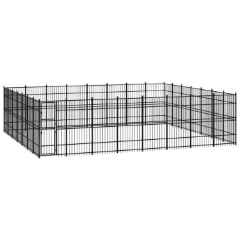 Bild von vidaXL Outdoor Hundezwinger Stahl 51,61m² Hundekäfig Hundehütte Hundehaus