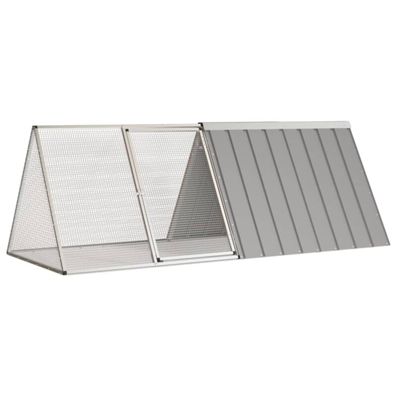 Bild von VidaXL Kaninchenkäfig Stahl Verzinkt Hasenstall Kaninchenstall 2,015 m, 80,5 cm, 71 cm