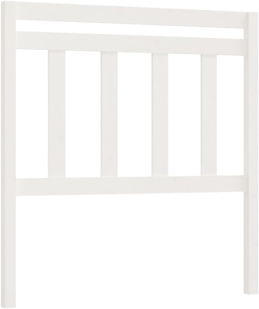 Bild von vidaXL Kopfteil Betthaupt Bettkopfteil für Bett Bettgestell Bettrahmen Massivholzbett Schlafzimmer Weiß 96x4x100cm Massivholz Kiefer