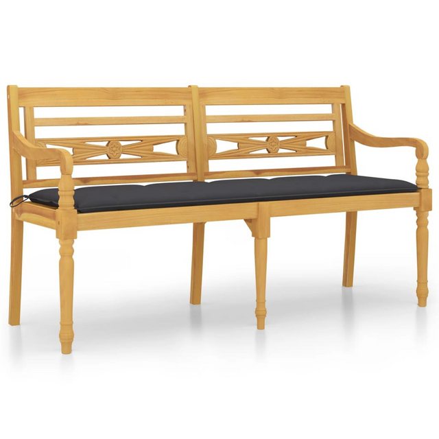 Bild von Vidaxl - Batavia-Bank mit Anthrazit Kissen 150 cm Massivholz Teak