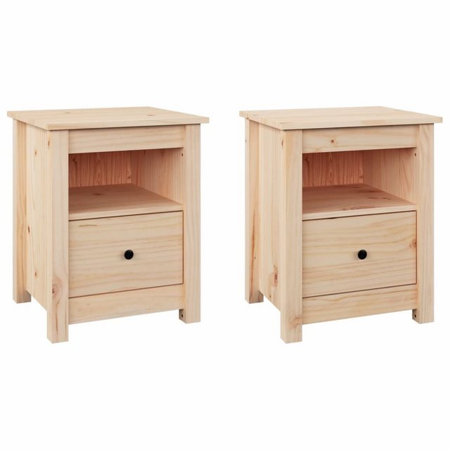 Bild von vidaXL Nachttisch Nachttische 2 Stk 40x35x49 cm Massivholz Kiefer