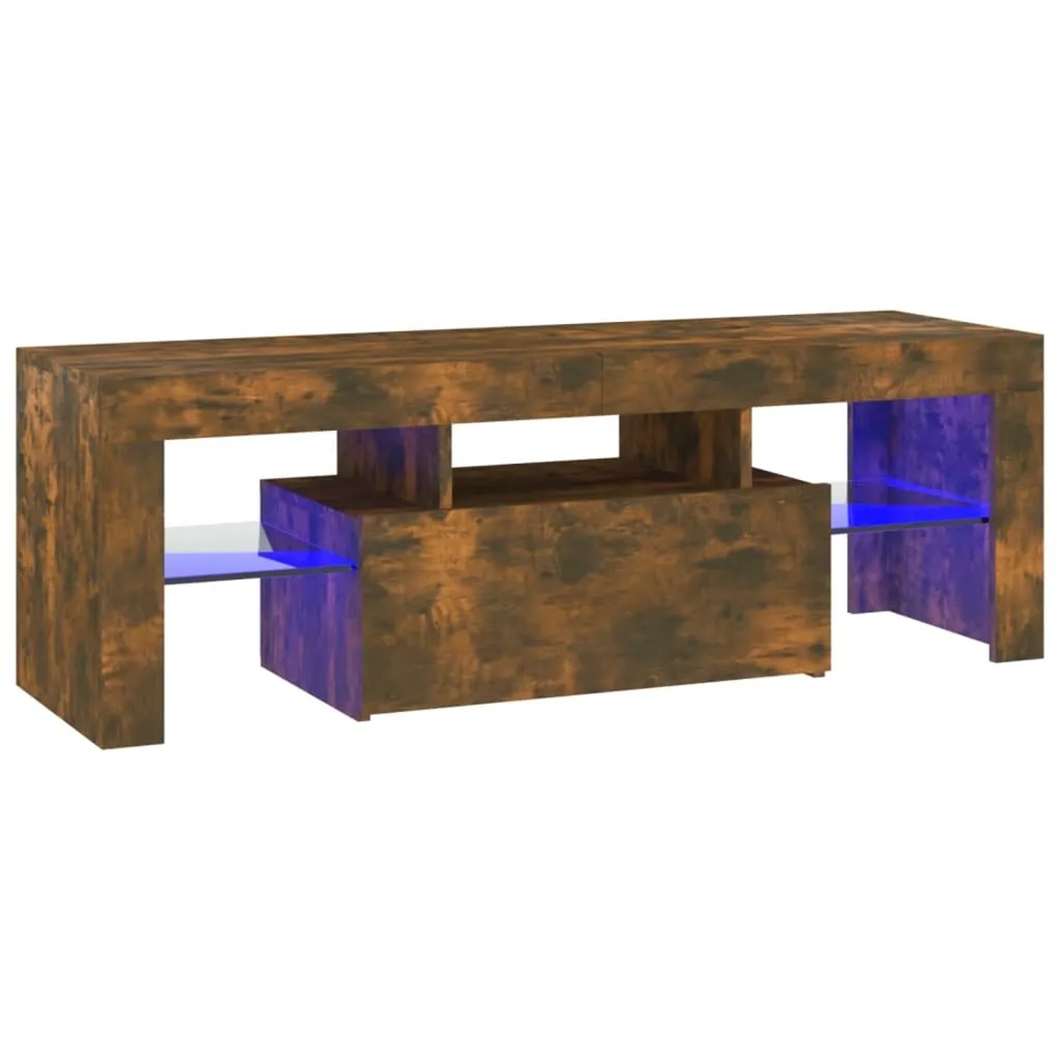 Bild von Bussandri Exclusive - TV-Schrank mit LED-Leuchten Räuchereiche 120x35x40 cm