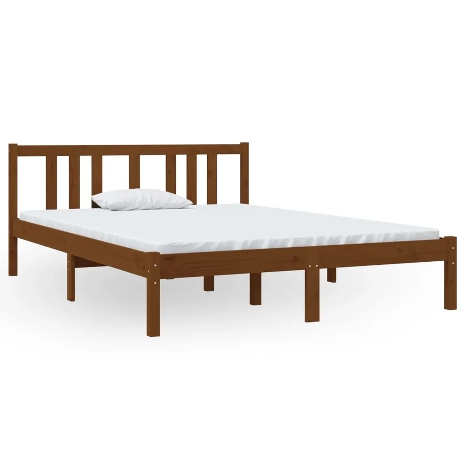 Bild von vidaXL Massivholzbett Honigbraun 135x190 cm 4FT6 Double1273650