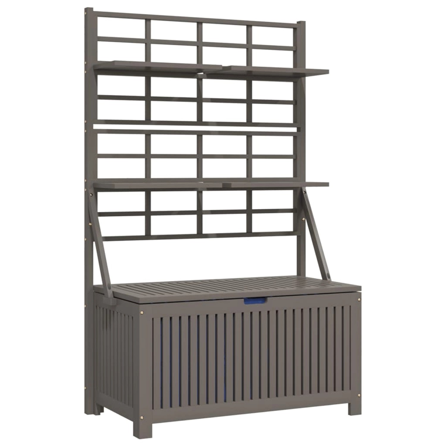 Bild von vidaXL Auflagenbox Kissentruhe Kissenbox Auflagentruhe Gartenbox mit Rankgitter Grau 99x5