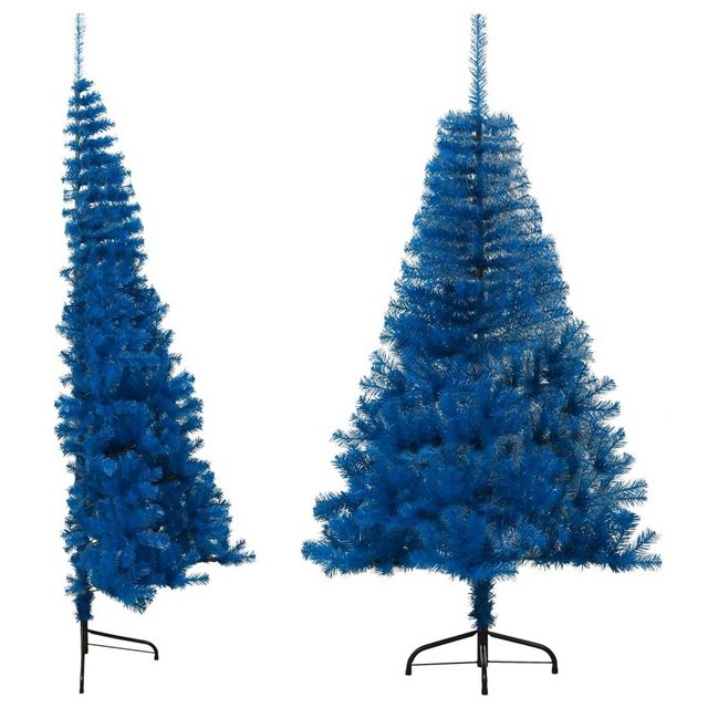 Bild von vidaXL Künstlicher Weihnachtsbaum Künstlicher Halb-Weihnachtsbaum mit Ständer Blau 150 cm PVC