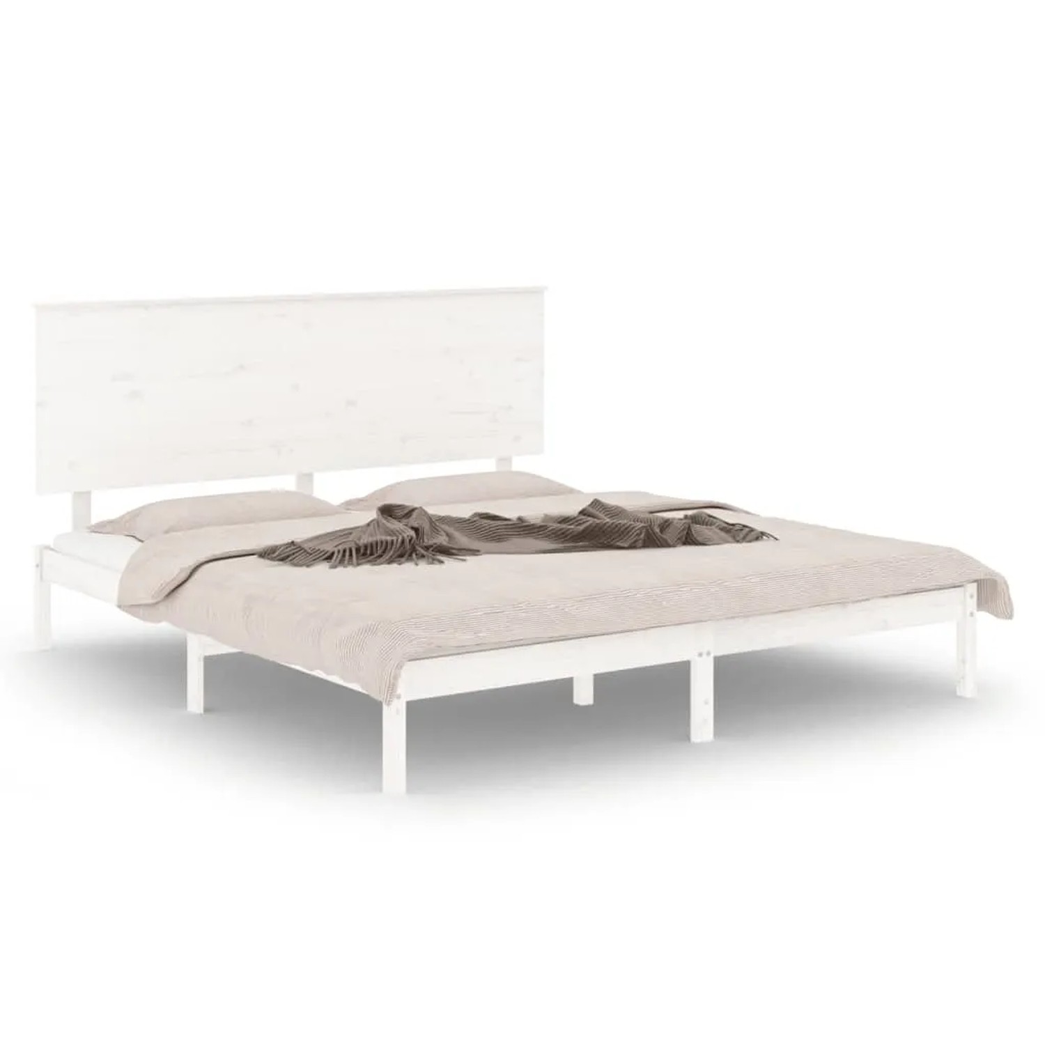Bild von vidaXL Massivholzbett Weiß 180x200 cm 6FT Super King1083865