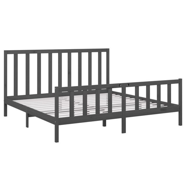 Bild von vidaXL Bettgestell Massivholzbett Grau Kiefer 200x200 cm Bett Bettgestell Doppelbett Bett