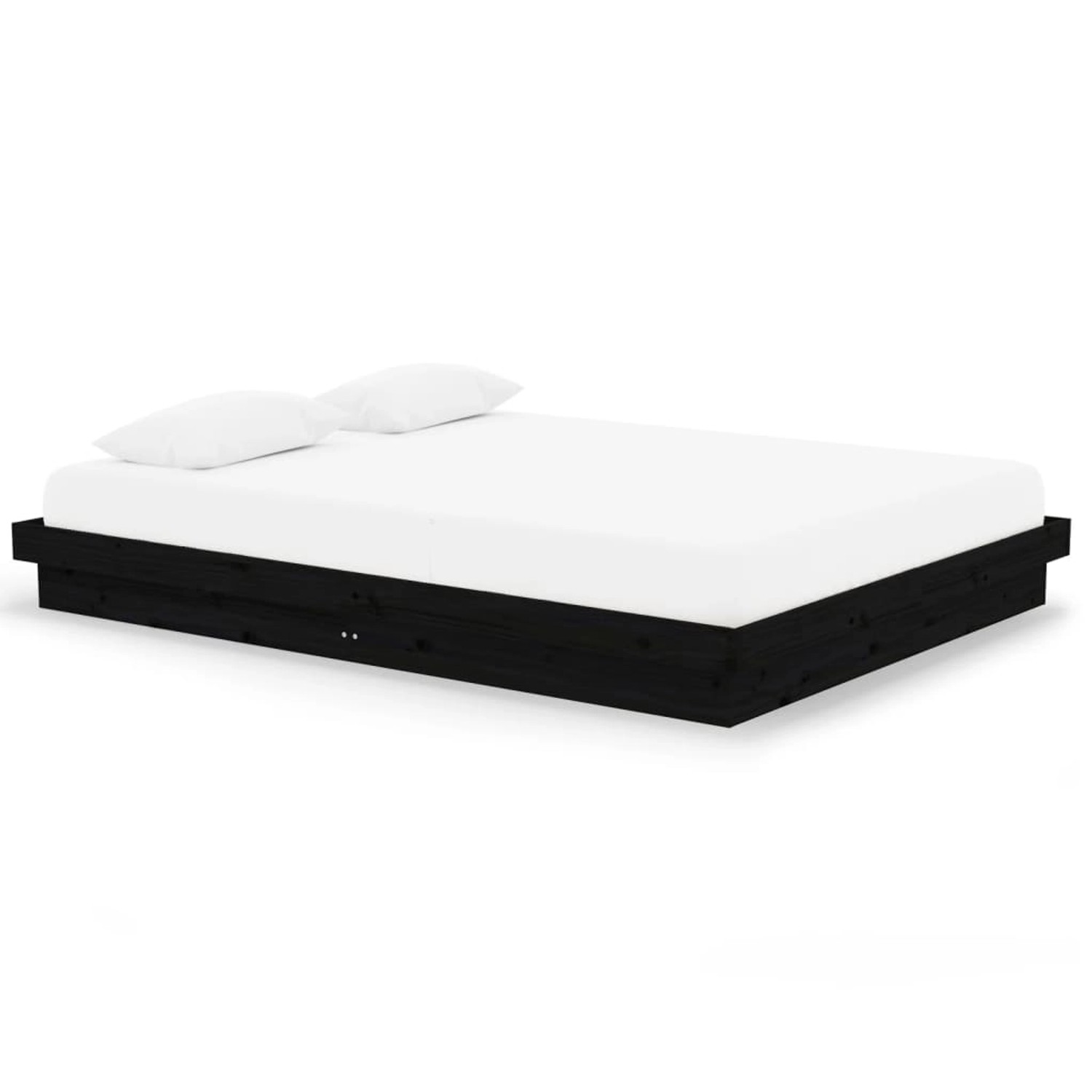 Bild von vidaXL Massivholzbett Schwarz 150x200 cm 5FT King1279468