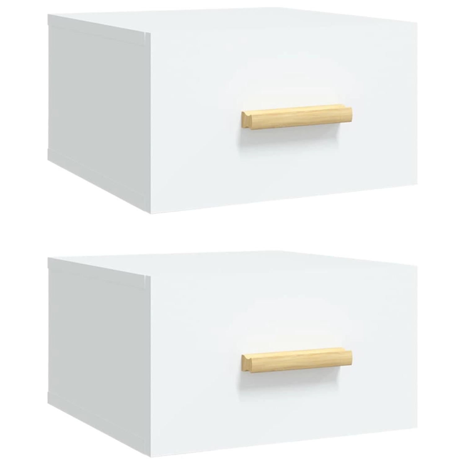 Bild von vidaXL Nachttisch Wand-Nachttische 2 Stk Weiß 35x35x20 cm Bett Nachtschrank Nachkonsole
