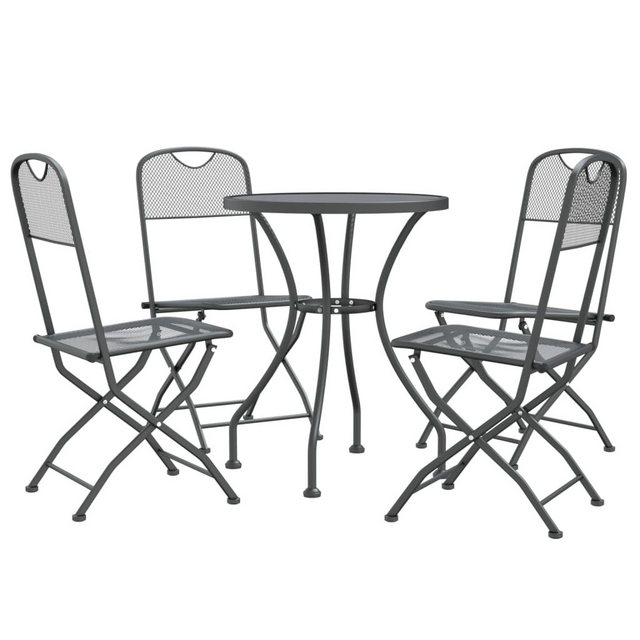 Bild von vidaXL Garten-Essgruppe 5-tlg. Garten-Essgruppe Streckgitter Anthrazit, (4-tlg)