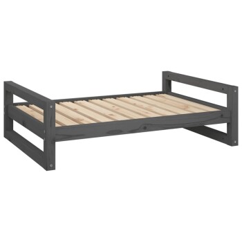 Bild von vidaXL Hundebett Grau 95,5x65,5x28cm Massivholz Kiefer Hundesofa Haustiersofa