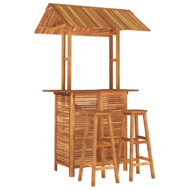 Bild von vidaXL Gartenlounge-Set 3-tlg. Gartenbar-Set Massivholz, (2-tlg)
