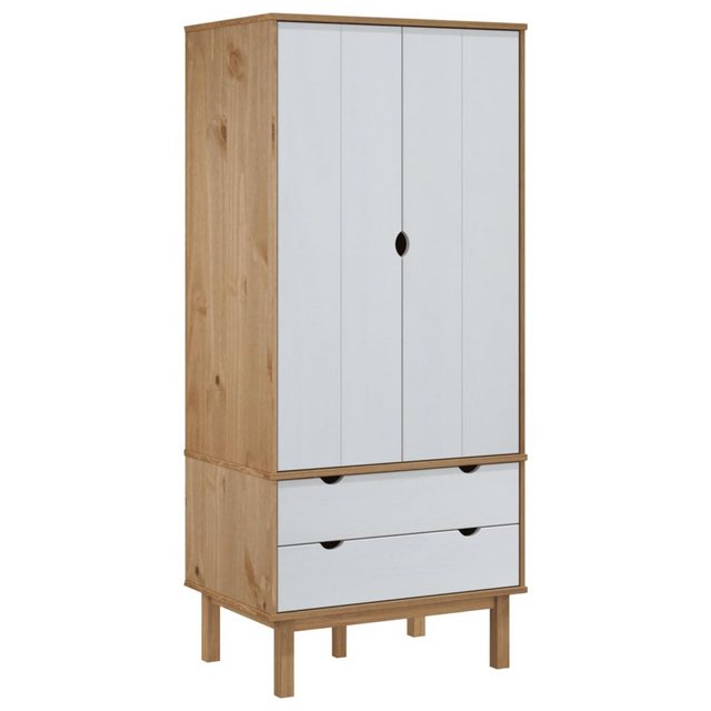 Bild von vidaXL Kleiderschrank OTTA Braun&Weiß 76,5x53x172 cm Massivholz Kiefer