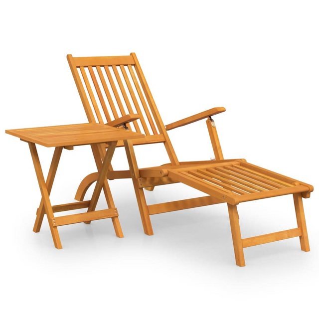 Bild von VidaXL Garten-Liegestuhl mit Fußteil und Tisch Massivholz Akazie