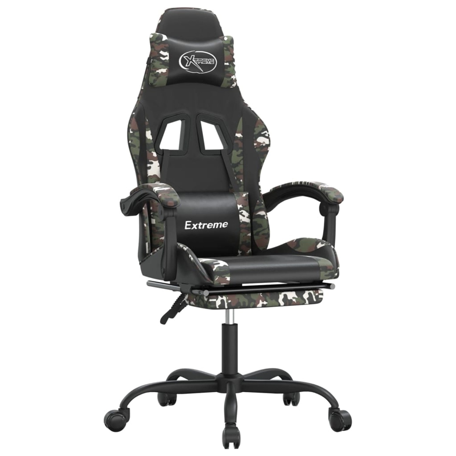 Bild von vidaXL Gaming-Stuhl mit Fußstütze Schwarz und Tarnfarben Kunstleder Modell 5
