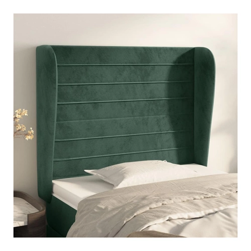 Bild von vidaXL Kopfteil mit Ohren, Bettkopfteil mit Holzbeinen, Höhenverstellbar Polsterkopfteil für Bett, Betthaupt Bettzubehör Schlafzimmer, Hellgrau 93x23x118/128cm Samt, vidaXL Kopfteil