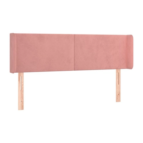 Bild von vidaXL Kopfteil, vidaXL Kopfteil mit Ohren, Bettkopfteil mit Holzbeinen, Höhenverstellbar Polsterkopfteil für Bett, Betthaupt Bettzubehör Schlafzimmer, Rosa 147x16x78/88cm Samt