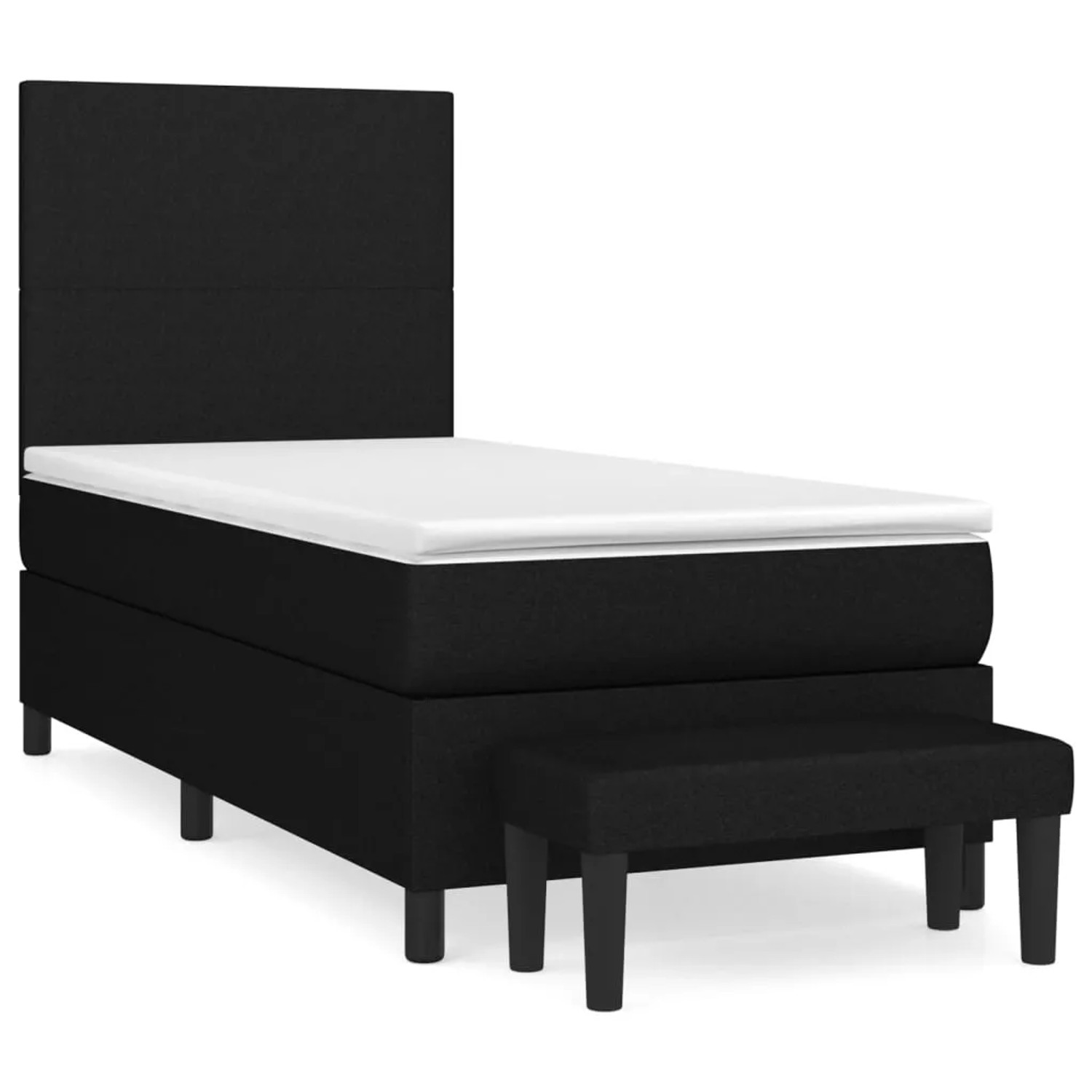 Bild von vidaXL Boxspringbett mit Matratze Schwarz 90x190 cm Stoff1467661