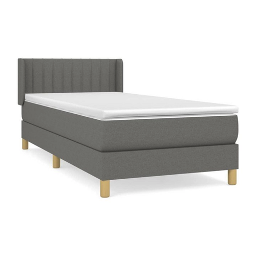 Bild von vidaXL Boxspringbett mit Matratze Dunkelgrau 100x200 cm