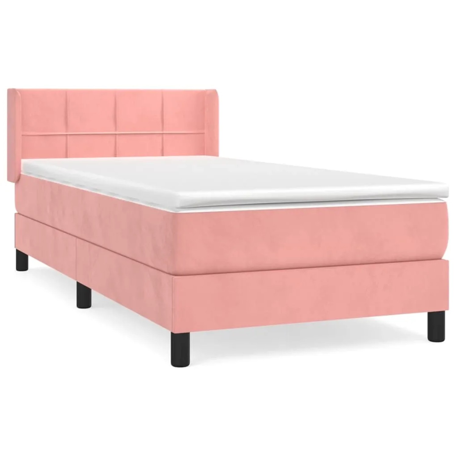 Bild von vidaXL Boxspringbett mit Matratze Rosa 90x200 cm Samt1469243