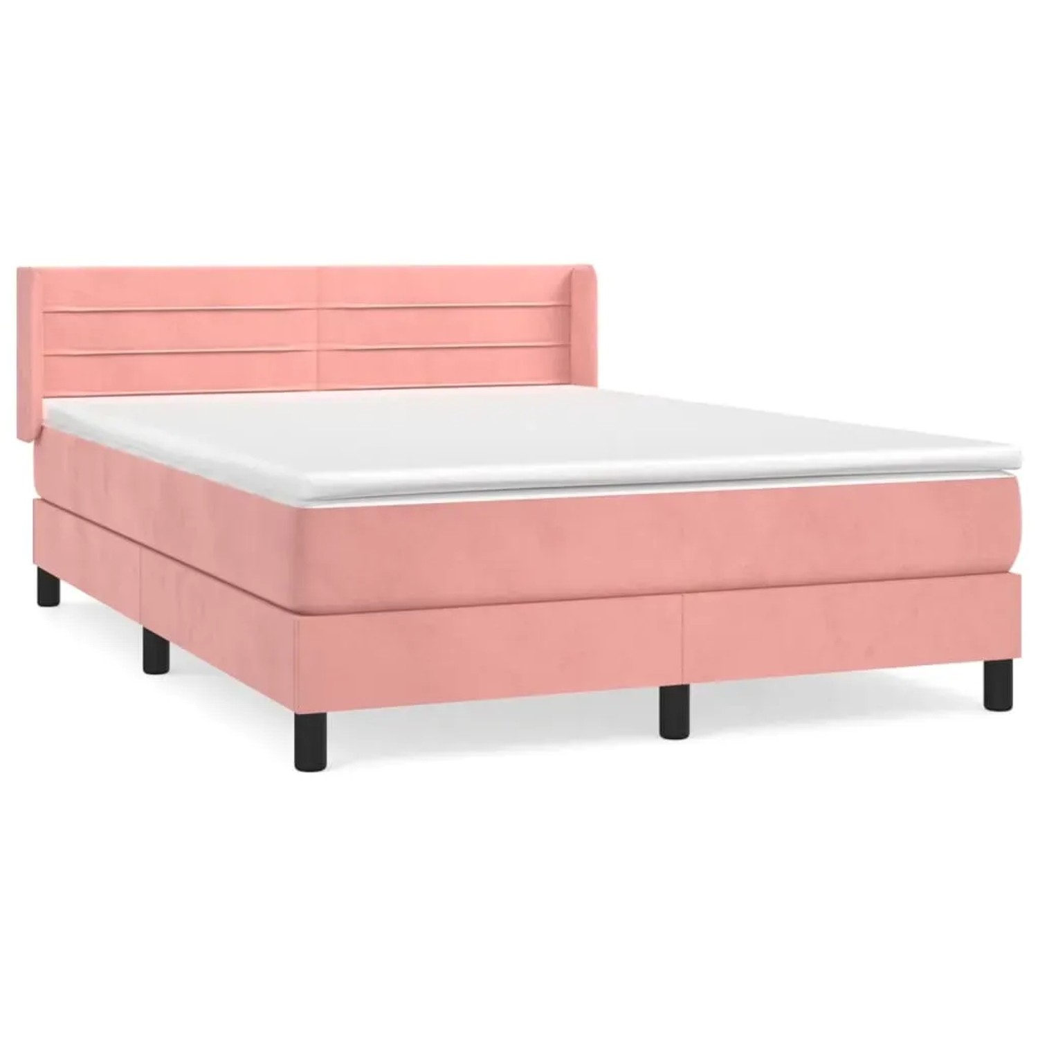 Bild von vidaXL Boxspringbett mit Matratze Rosa 140x200 cm Samt1393681