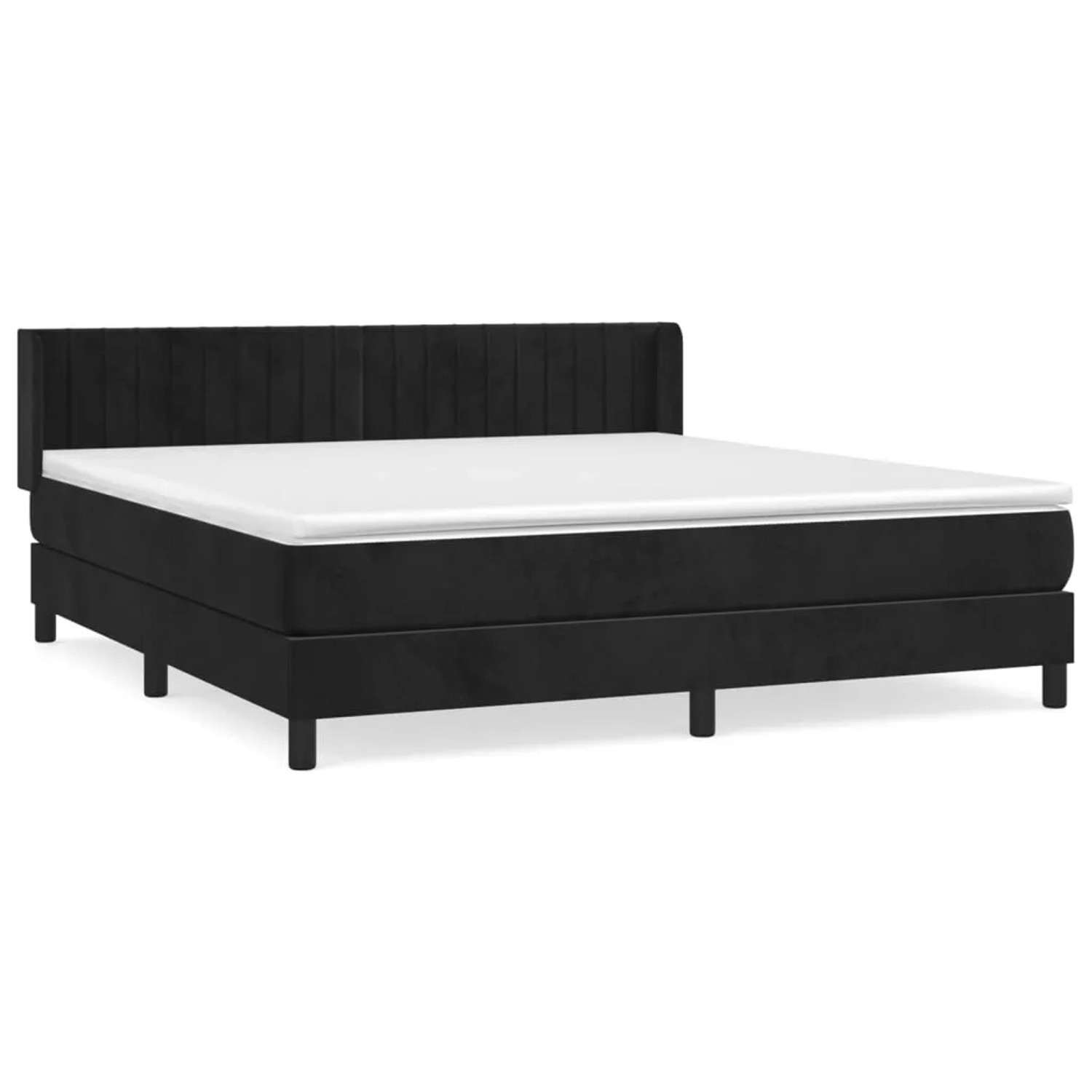 Bild von vidaXL Boxspringbett mit Matratze Schwarz 180x200 cm Samt1394124