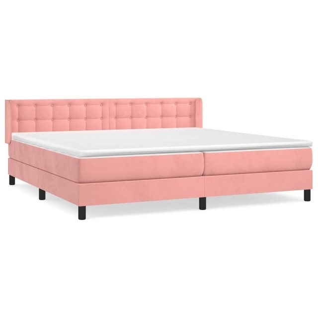 Bild von vidaXL Boxspringbett Boxspringbett mit Matratze Rosa 200x200 cm Samt Bett Bettgestell