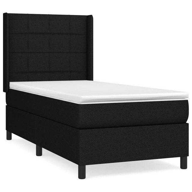 Bild von vidaXL Boxspringbett mit Matratze Schwarz 100x200 cm Stoff1376931