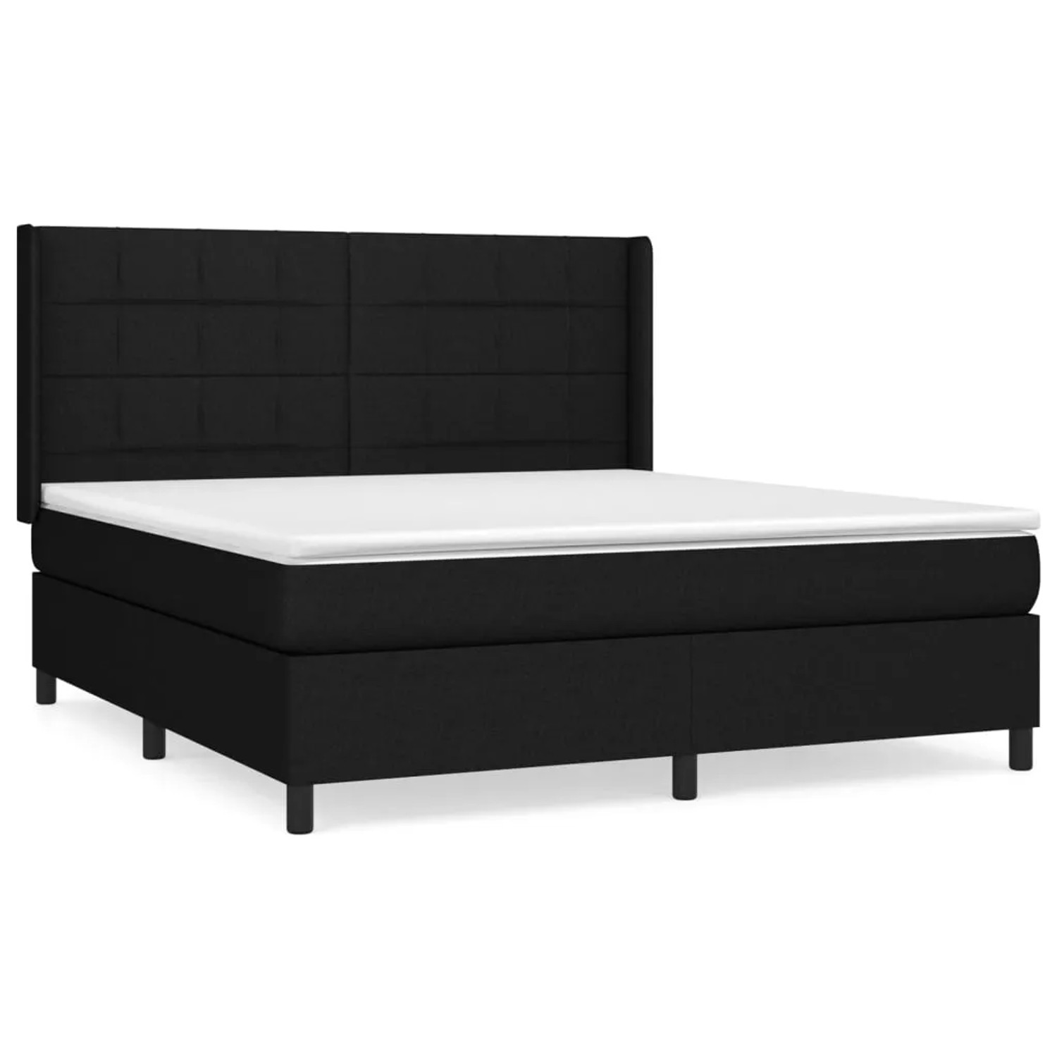 Bild von vidaXL Boxspringbett mit Matratze Schwarz 160x200 cm Stoff1395088