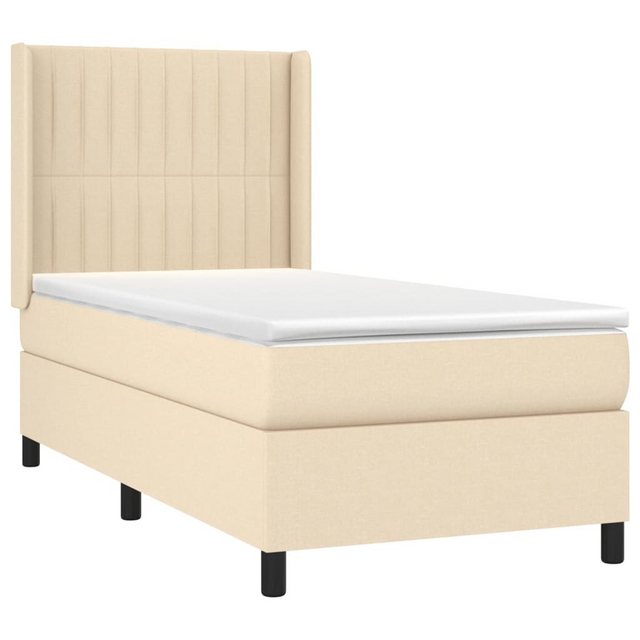 Bild von vidaXL Boxspringbett mit Matratze Creme 90x190 cm Stoff1377495