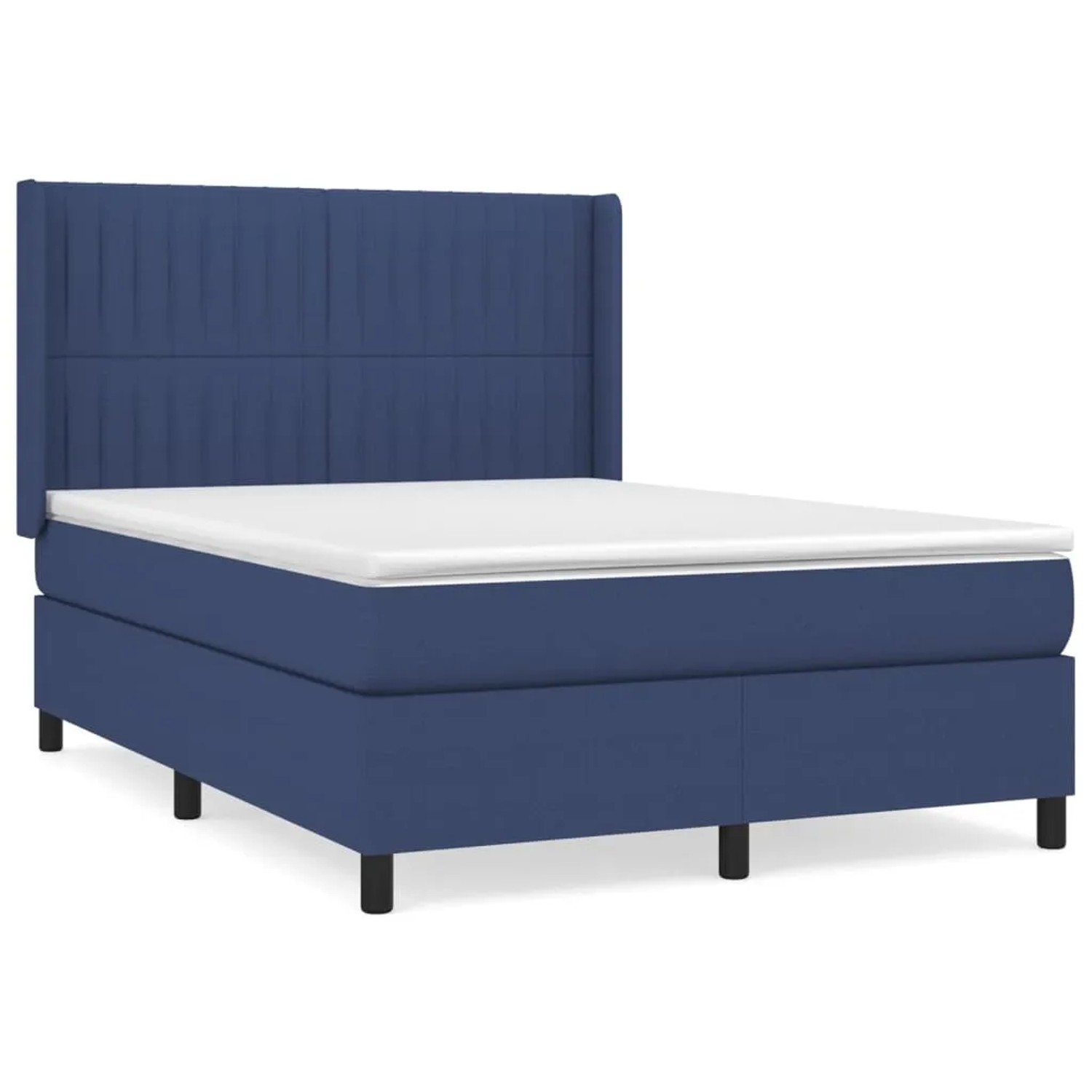 Bild von vidaXL Boxspringbett mit Matratze Blau 140x200 cm Stoff1394405