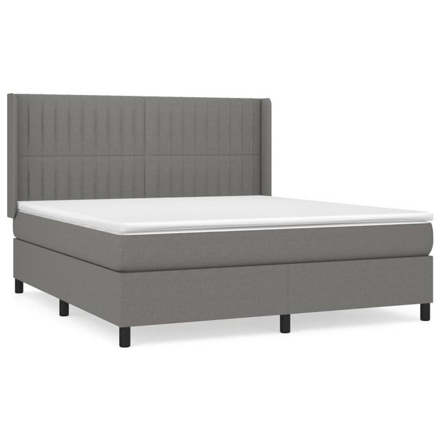 Bild von vidaXL Boxspringbett Boxspringbett mit Matratze Dunkelgrau 180x200 cm Stoff Bett Bettgestel
