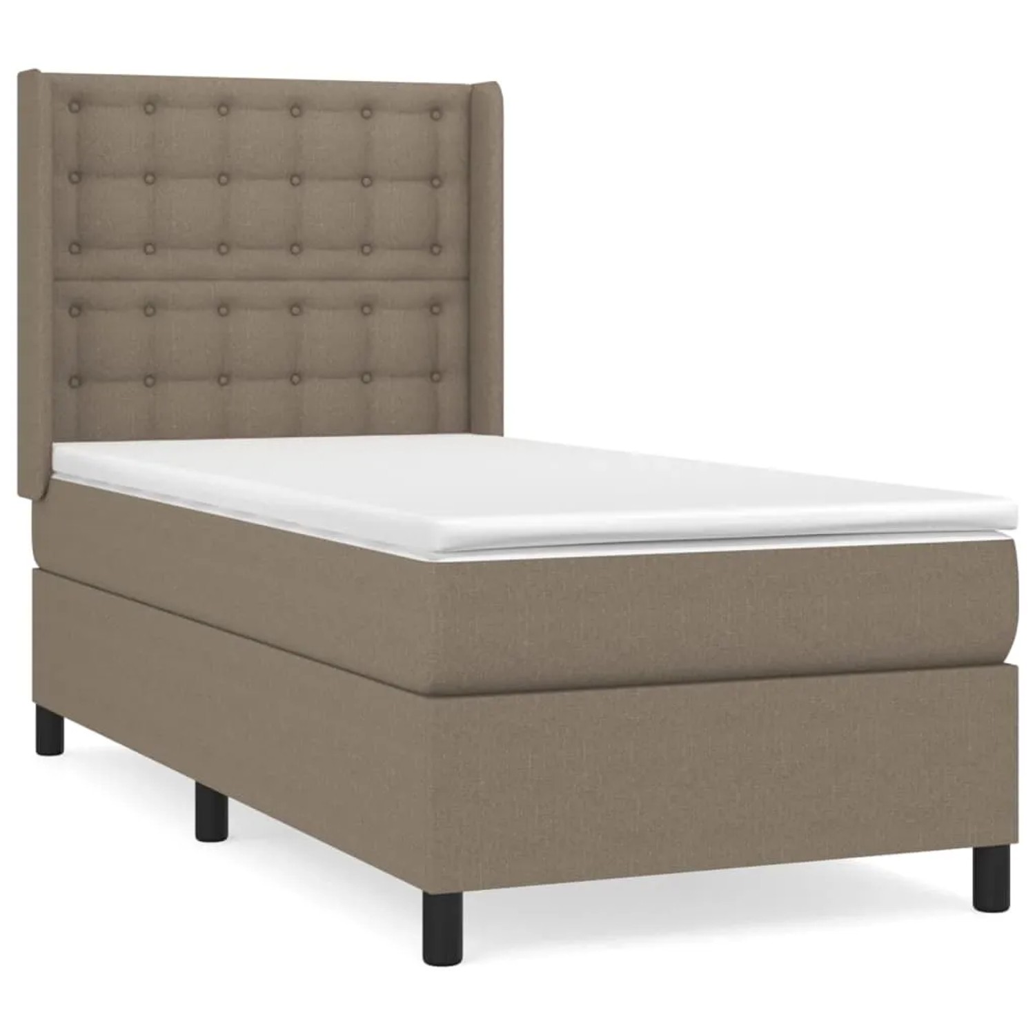 Bild von vidaXL Boxspringbett mit Matratze Taupe 90x190 cm Stoff1468369