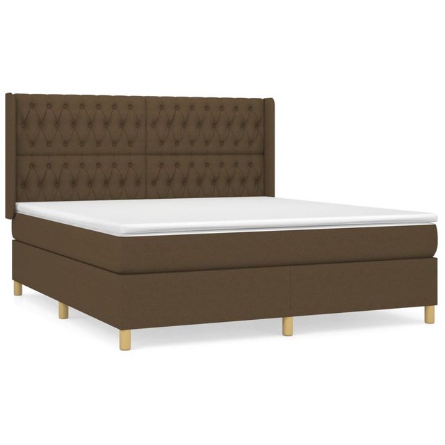 Bild von vidaXL Boxspringbett Boxspringbett mit Matratze Dunkelbraun 180x200 cm Stoff Bett Bettgeste