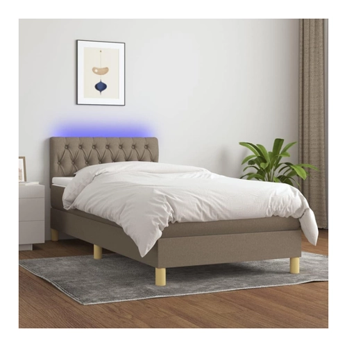 Bild von vidaXL Boxspringbett mit Matratze und LED in Taupe 100x200 cm